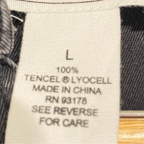 For The Republic Black Lyocell  Long Sleeved Shirt Dress size Large - Picture 15 of 15